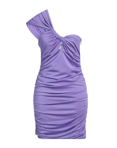 Gaelle Paris Gaëlle Paris Woman Mini Dress Mauve Size 10 Polyester, Elastane In Blue