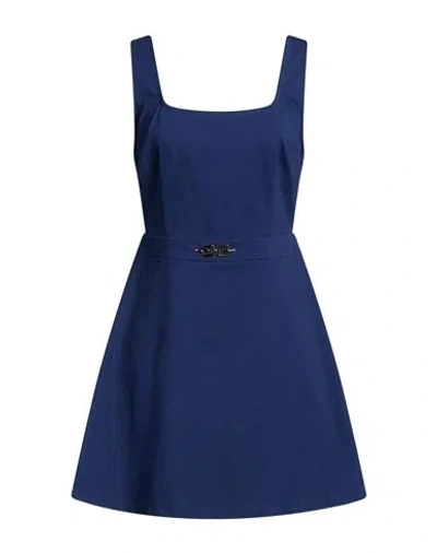 Gaelle Paris Gaëlle Paris Woman Mini Dress Navy Size 2 Cotton, Polyamide, Elastane In Blue
