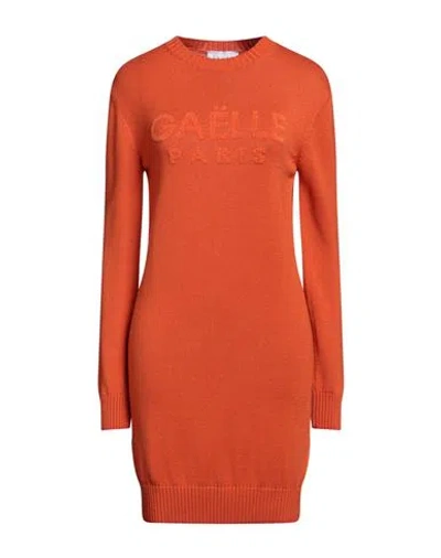 Gaelle Paris Gaëlle Paris Woman Mini Dress Orange Size 3 Wool, Acrylic