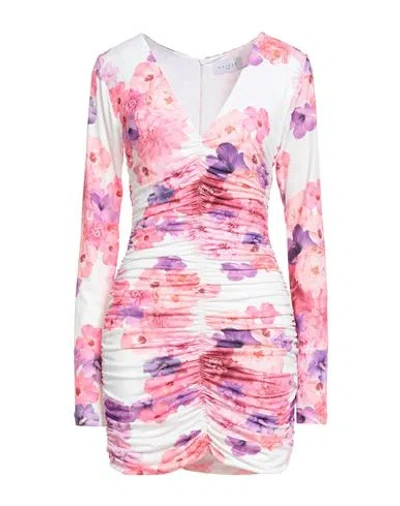 Gaelle Paris Gaëlle Paris Woman Mini Dress Pink Size 4 Polyester, Elastane In Multi