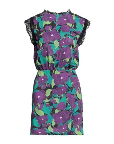 Gaelle Paris Gaëlle Paris Woman Mini Dress Purple Size 4 Polyester
