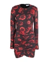 Gaelle Paris Gaëlle Paris Woman Mini Dress Red Size 4 Polyester, Elastane In Animal Print