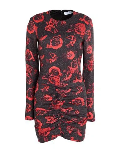 Gaelle Paris Gaëlle Paris Woman Mini Dress Red Size 4 Polyester, Elastane In Animal Print