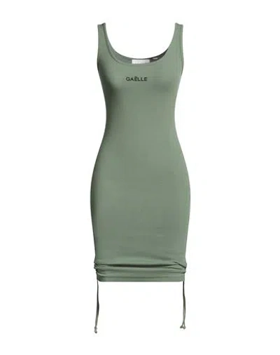Gaelle Paris Gaëlle Paris Woman Mini Dress Sage Green Size Xs Cotton, Elastane
