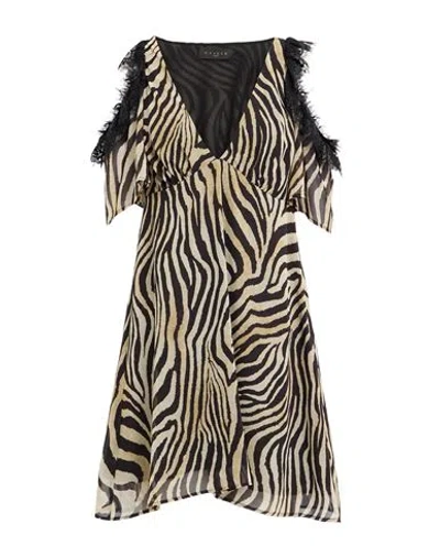 Gaelle Paris Gaëlle Paris Woman Mini Dress Sand Size 6 Polyester In Multi