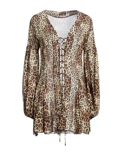 Gaelle Paris Gaëlle Paris Woman Mini Dress Sand Size S Polyester In Brown