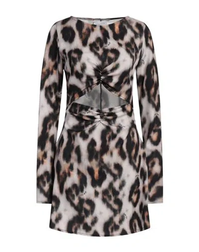 Gaelle Paris Gaëlle Paris Woman Mini Dress Taupe Size 4 Polyester, Elastane