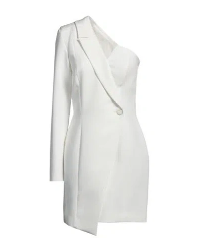 Gaelle Paris Gaëlle Paris Woman Mini Dress White Size 10 Polyester, Elastane