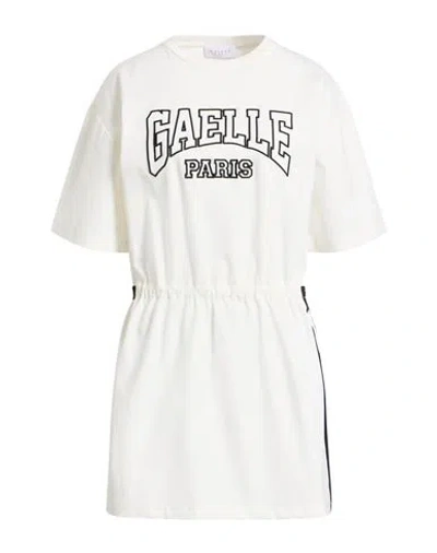 Gaelle Paris Gaëlle Paris Woman Mini Dress White Size 2 Cotton, Polyamide, Elastane
