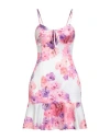 Gaelle Paris Gaëlle Paris Woman Mini Dress White Size 4 Polyester, Elastane In Multi