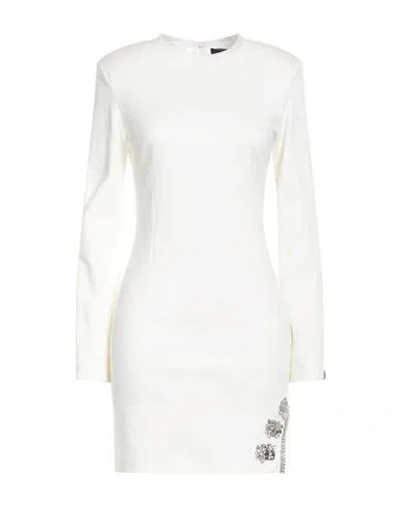 Gaelle Paris Gaëlle Paris Woman Mini Dress White Size 6 Viscose, Polyamide, Elastane