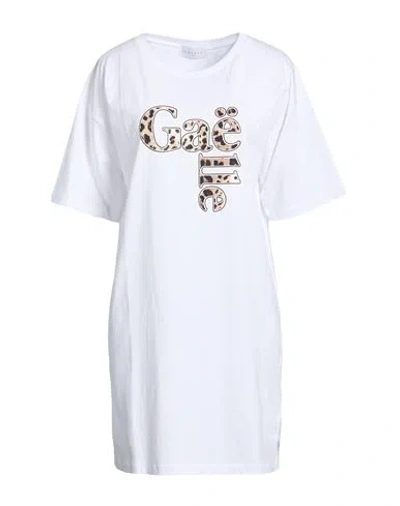 Gaelle Paris Gaëlle Paris Woman Mini Dress White Size S Cotton In Gray
