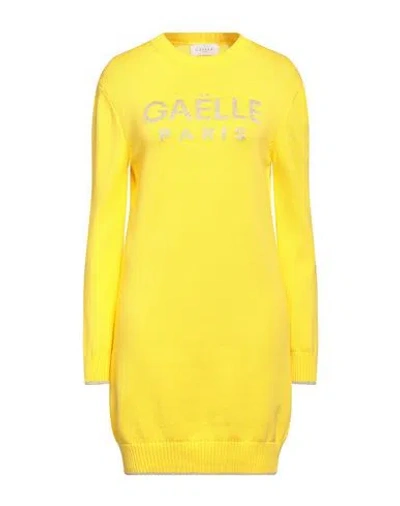 Gaelle Paris Gaëlle Paris Woman Mini Dress Yellow Size 1 Cotton