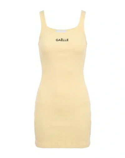 Gaelle Paris Gaëlle Paris Woman Mini Dress Yellow Size S Cotton, Elastane In Neutral