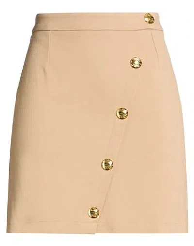 Gaelle Paris Gaëlle Paris Woman Mini Skirt Beige Size 8 Viscose, Polyamide, Elastane, Polyester In Neutral