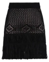 Gaelle Paris Gaëlle Paris Woman Mini Skirt Black Size 1 Cotton, Acrylic, Polyamide, Viscose, Elastane