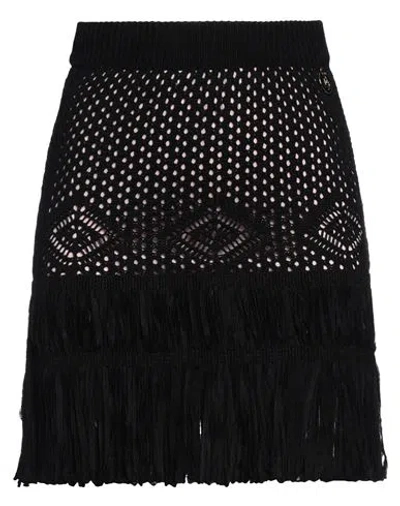 Gaelle Paris Gaëlle Paris Woman Mini Skirt Black Size 1 Cotton, Acrylic, Polyamide, Viscose, Elastane In Black