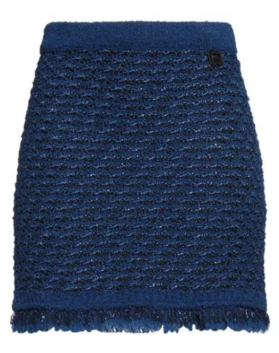 Gaelle Paris Gaëlle Paris Woman Mini Skirt Blue Size 1 Acrylic, Viscose, Wool, Polyamide, Metallic Fiber