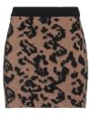 Gaelle Paris Gaëlle Paris Woman Mini Skirt Camel Size 1 Polyamide, Viscose, Wool, Mohair Wool, Cashmere