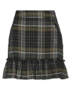 Gaelle Paris Gaëlle Paris Woman Mini Skirt Dark Green Size 8 Cotton, Viscose, Polyester, Wool In Green