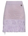 Gaelle Paris Gaëlle Paris Woman Mini Skirt Lilac Size 3 Cotton, Acrylic, Polyamide, Viscose, Elastane In Purple