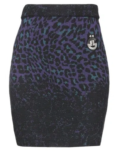 Gaelle Paris Gaëlle Paris Woman Mini Skirt Purple Size 3 Acrylic, Viscose, Wool