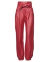 GAELLE PARIS GAËLLE PARIS WOMAN PANTS BRICK RED SIZE 10 POLYURETHANE