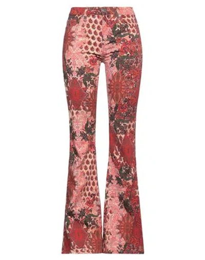 Gaelle Paris Gaëlle Paris Woman Pants Brick Size 26 Cotton, Elastane In Red