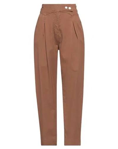 Gaelle Paris Gaëlle Paris Woman Pants Brown Size 28 Cotton