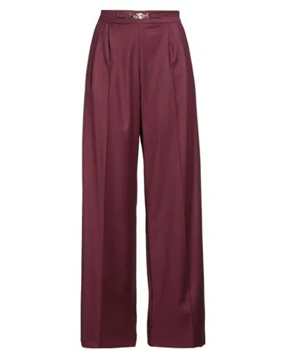 Gaelle Paris Gaëlle Paris Woman Pants Burgundy Size 4 Polyester, Metal, Rayon In Red