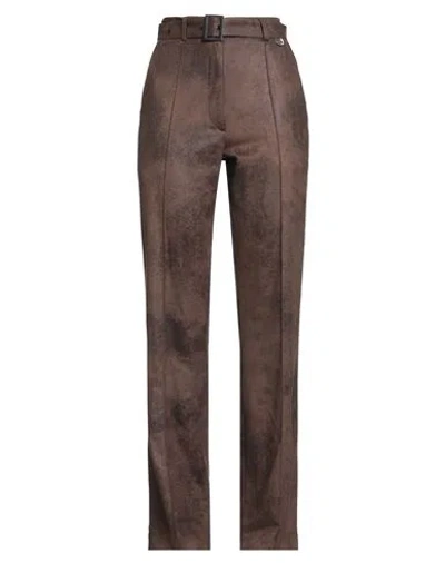 Gaelle Paris Gaëlle Paris Woman Pants Chocolate Brown Size 8 Polyester, Elastane