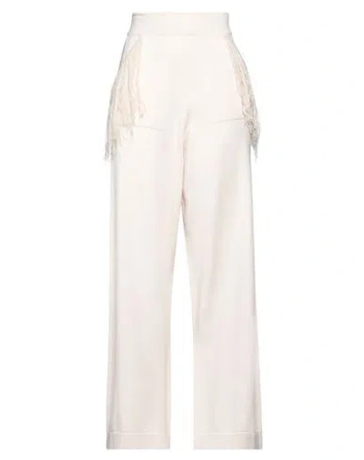Gaelle Paris Gaëlle Paris Woman Pants Ivory Size 2 Viscose, Polyester, Polyamide In White