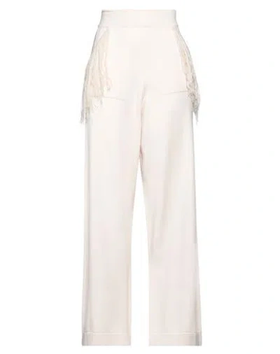 Gaelle Paris Gaëlle Paris Woman Pants Ivory Size 3 Viscose, Polyester, Polyamide In White