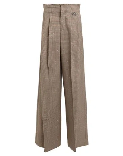 Gaelle Paris Gaëlle Paris Woman Pants Khaki Size 4 Polyester, Elastane, Metal, Rayon
