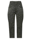 Gaelle Paris Gaëlle Paris Woman Pants Military Green Size 26 Cotton In Green