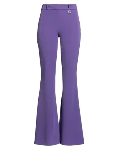 Gaelle Paris Gaëlle Paris Woman Pants Purple Size 6 Polyester, Elastane