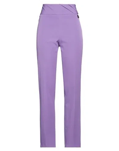 Gaelle Paris Gaëlle Paris Woman Pants Purple Size 6 Polyester, Elastane