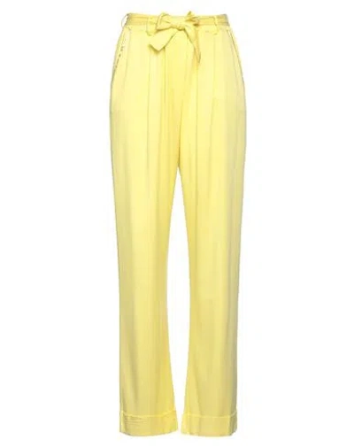 Gaelle Paris Gaëlle Paris Woman Pants Yellow Size 8 Cotton, Viscose, Elastane