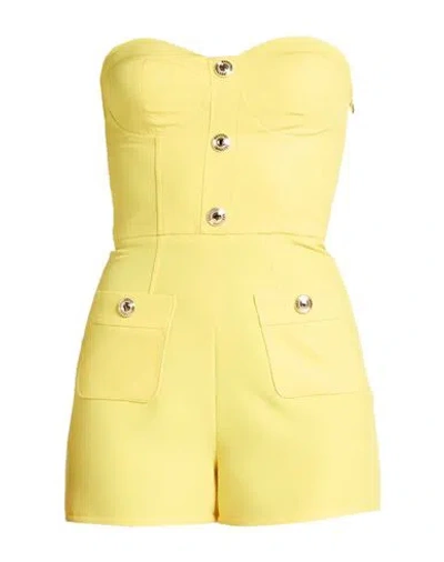 Gaelle Paris Gaëlle Paris Woman Playsuit Yellow Size 4 Polyester, Elastane