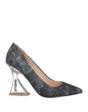 Gaelle Paris Gaëlle Paris Woman Pumps Charcoal Size 7 Textile Fibers In Grey