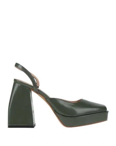 Gaelle Paris Gaëlle Paris Woman Pumps Dark Green Size 7 Textile Fibers
