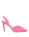 Gaelle Paris Gaëlle Paris Woman Pumps Fuchsia Size 7 Textile Fibers In Pink