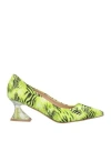 Gaelle Paris Gaëlle Paris Woman Pumps Lime Green Size 7 Textile Fibers In Green