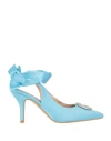 Gaelle Paris Gaëlle Paris Woman Pumps Sky Blue Size 8 Textile Fibers