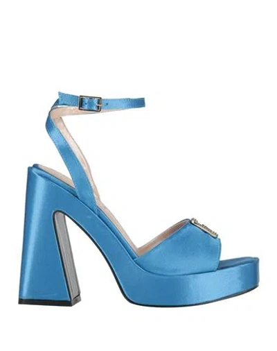 Gaelle Paris Gaëlle Paris Woman Sandals Azure Size 8 Textile Fibers In Blue