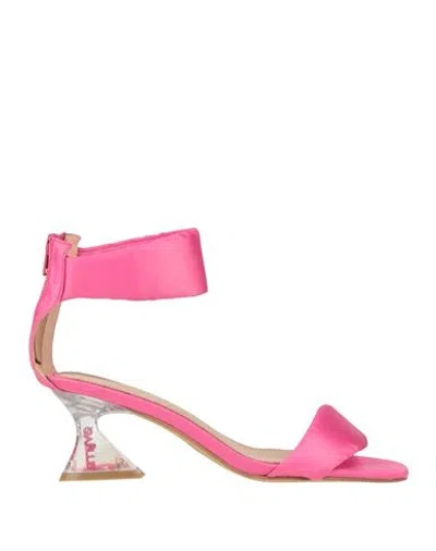 Gaelle Paris Gaëlle Paris Woman Sandals Fuchsia Size 7 Textile Fibers In Pink
