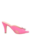 Gaelle Paris Gaëlle Paris Woman Sandals Fuchsia Size 8 Textile Fibers In Pink