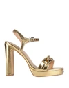 Gaelle Paris Gaëlle Paris Woman Sandals Gold Size 8 Textile Fibers In Gold