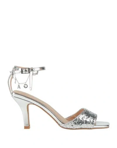 Gaelle Paris Gaëlle Paris Woman Sandals Silver Size 8 Textile Fibers
