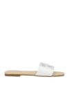 Gaelle Paris Gaëlle Paris Woman Sandals White Size 8 Textile Fibers, Pvc - Polyvinyl Chloride